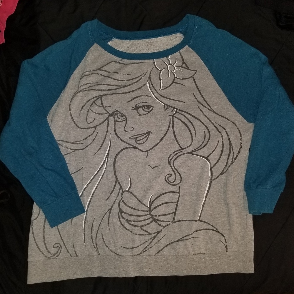 Disney Little Mermaid baseball style sweater